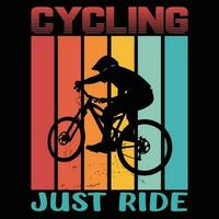 Cycling Just Ride T-shirt Design Vector Illustration