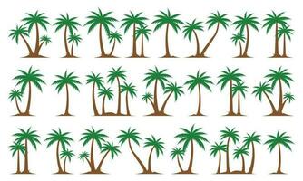 Palm Trees Set Isolated On White Background. Palm Silhouettes. Design Of Palm Trees For Posters, Banners And Promotional Items. Vector Illustration. Palm Icon On White Background