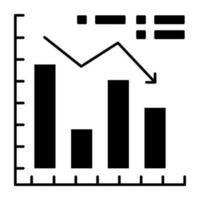 A solid design, icon of loss chart vector