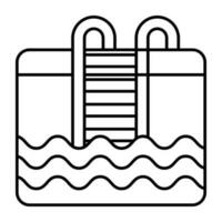 Editable design icon of swimming pool vector