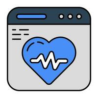 un icono de diseño único del monitor de ecg vector