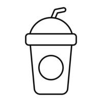 An editable design icon of takeaway drink vector