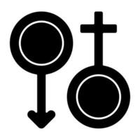 Editable design icon of female and male gender vector