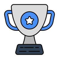 A flat design icon of trophy cup vector