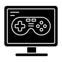 A solid design, icon of computer game vector