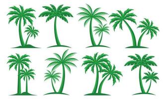 Palm Trees Set Isolated On White Background. Palm Silhouettes. Design Of Palm Trees For Posters, Banners And Promotional Items. Vector Illustration. Palm Icon On White Background