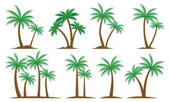 Palm Trees Set Isolated On White Background. Palm Silhouettes. Design Of Palm Trees For Posters, Banners And Promotional Items. Vector Illustration. Palm Icon On White Background