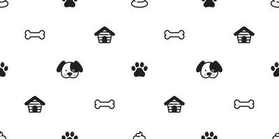 Dog Paw seamless pattern vector french bulldog footprint poo puppy house tile background repeat wallpaper scarf isolated illustration cartoon