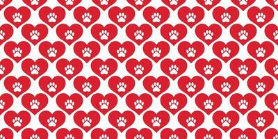 dog paw seamless pattern vector heart french bulldog valentine background scarf isolated wallpaper