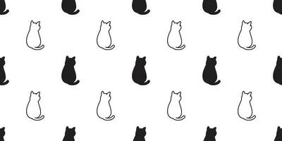 cat Seamless pattern vector kitten calico cartoon scarf isolated halloween tile background repeat wallpaper doodle illustration