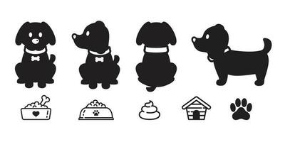 perro vector francés buldog dibujos animados personaje pata icono perrito raza logo cuenco caca perro comida ilustración garabatear gráfico