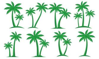 Palm Trees Set Isolated On White Background. Palm Silhouettes. Design Of Palm Trees For Posters, Banners And Promotional Items. Vector Illustration. Palm Icon On White Background