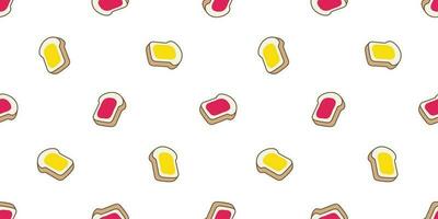 bread seamless pattern vector bake bakery jam food cartoon scarf isolated illustration background wallpaper