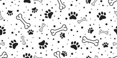 dog paw seamless pattern vector bone french bulldog polka dot tile background scarf isolated wallpaper repeat cartoon illustration white