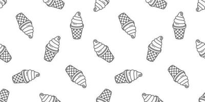 ice cream seamless pattern vector cone chocolate vanilla scarf isolated cartoon illustration repeat wallpaper tile background