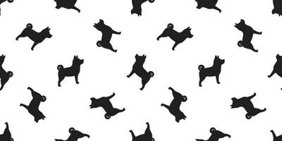 Dog seamless pattern vector isolated paw Shiba Inu Dog Breed wallpaper cartoon tile background