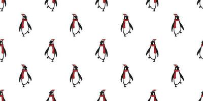 penguin Seamless pattern vector Christmas Santa Claus Hat Xmas bear polar cartoon scarf isolated tile background repeat wallpaper illustration