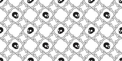 skull bone seamless pattern vector Halloween pirate tile background scarf isolated wallpaper repeat