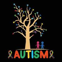 Autism Awarneness T-shirt Design Vector Illustratiion- Autism T-shirt Design Concept. All Designs Are Colorful And Created Using Ribbon, Puzzles, Love, Etc. Autism Background, Banner, Poster