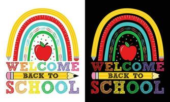 Welcome Back To School T-shirt Design Vector Illustration - funny slogan and pencils. Good for T shirt print, poster, card, label, and other decoration for children