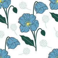 Blue Flower abstract backgrounds. Hand drawn various shapes and doodle objects. Can be used for printing needs and other digital needs. Contemporary modern trendy vector illustrations.