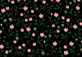 Seamless Floral Pattern , Botanical Flower and leaf Vector