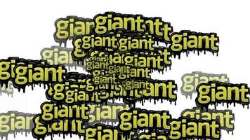 animated video scattered with the words GIANT on a white background