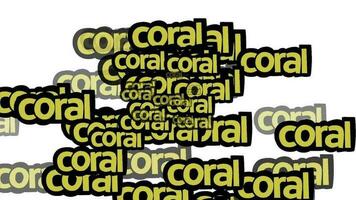 animated video scattered with the words CORAL on a white background