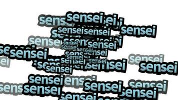 animated video scattered with the words SENSEI on a white background