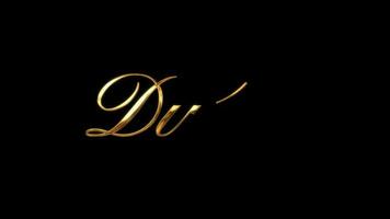 Dubai - Lettering Animation With Gold Ink Drop and Black Background. Great for greeting videos, opening video, Bumper, cinema, digital video, media publishing, film, short movie, etc video