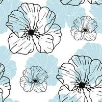 Blue Flower abstract backgrounds. Hand drawn various shapes and doodle objects. Can be used for printing needs and other digital needs. Contemporary modern trendy vector illustrations.