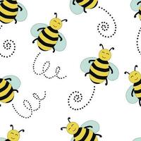 Honey Bee Seamless abstract backgrounds. Hand drawn various shapes and yellow color concept. Can be used for printing needs and other digital needs. Contemporary modern trendy vector illustrations.