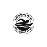 creativo nadando deporte emblema logo diseño vector ilustración idea