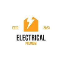 Creative electrical icon combined with the house logo design vector illustration