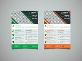 Corporate flyer design Template in A4 size. Can be adapt the design for any kind of business vector