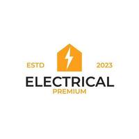 Creative electrical icon combined with the house logo design vector illustration