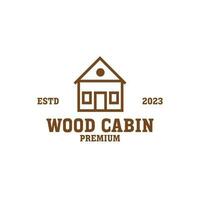 Creative vintage home wood cabin logo design illustration idea vector