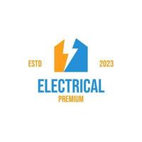 Creative electrical icon combined with the house logo design vector illustration