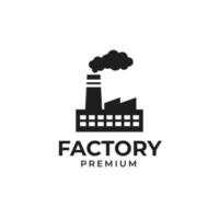 Creative factory industry smoke pollution logo design illustration idea vector