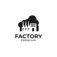 Creative factory industry smoke pollution logo design illustration idea vector