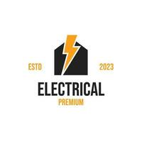 Creative electrical icon combined with the house logo design vector illustration