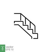 Stairs icon. Simple outline style. Stair, staircase, floor, ladder, stairway, step, safety concept. Thin line symbol. Vector illustration isolated on white background. EPS 10.