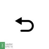 Undo icon. Simple solid style. Return, arrow, back, reverse, previous, replace, restore, button concept. Black silhouette, glyph symbol. Vector illustration isolated on white background. EPS 10.