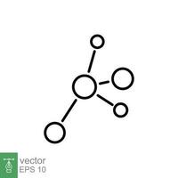 proteína, aminado ácido icono. sencillo contorno estilo. colágeno, péptido, ozono, molecular cadena estructura concepto. Delgado línea símbolo. vector ilustración aislado en blanco antecedentes. eps 10