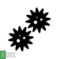 molde icono. sencillo sólido estilo. microbios, bacterias, microorganismo, organismo partícula, gérmenes, virus concepto. negro silueta, glifo símbolo. vector ilustración aislado en blanco antecedentes. eps 10