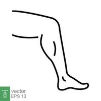 Leg icon. Simple outline style. Human foot, ankle, medical, organs concept. Thin line symbol. Vector illustration isolated on white background. EPS 10.