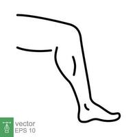 Leg icon. Simple outline style. Human foot, ankle, medical, organs concept. Thin line symbol. Vector illustration isolated on white background. EPS 10.