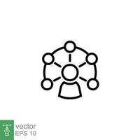 Collaboration icon. Simple outline style. Communication, partnership, group, team, business concept. Thin line symbol. Vector symbol illustration isolated on white background. EPS 10.