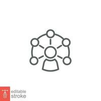 Collaboration icon. Simple outline style. Communication, partnership, group, team, business concept. Thin line symbol. Vector symbol illustration isolated on white background. Editable stroke EPS 10.