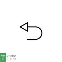 Undo icon. Simple outline style. Return, arrow, back, reverse, previous, replace, restore, button concept. Thin line symbol. Vector illustration isolated on white background. EPS 10.